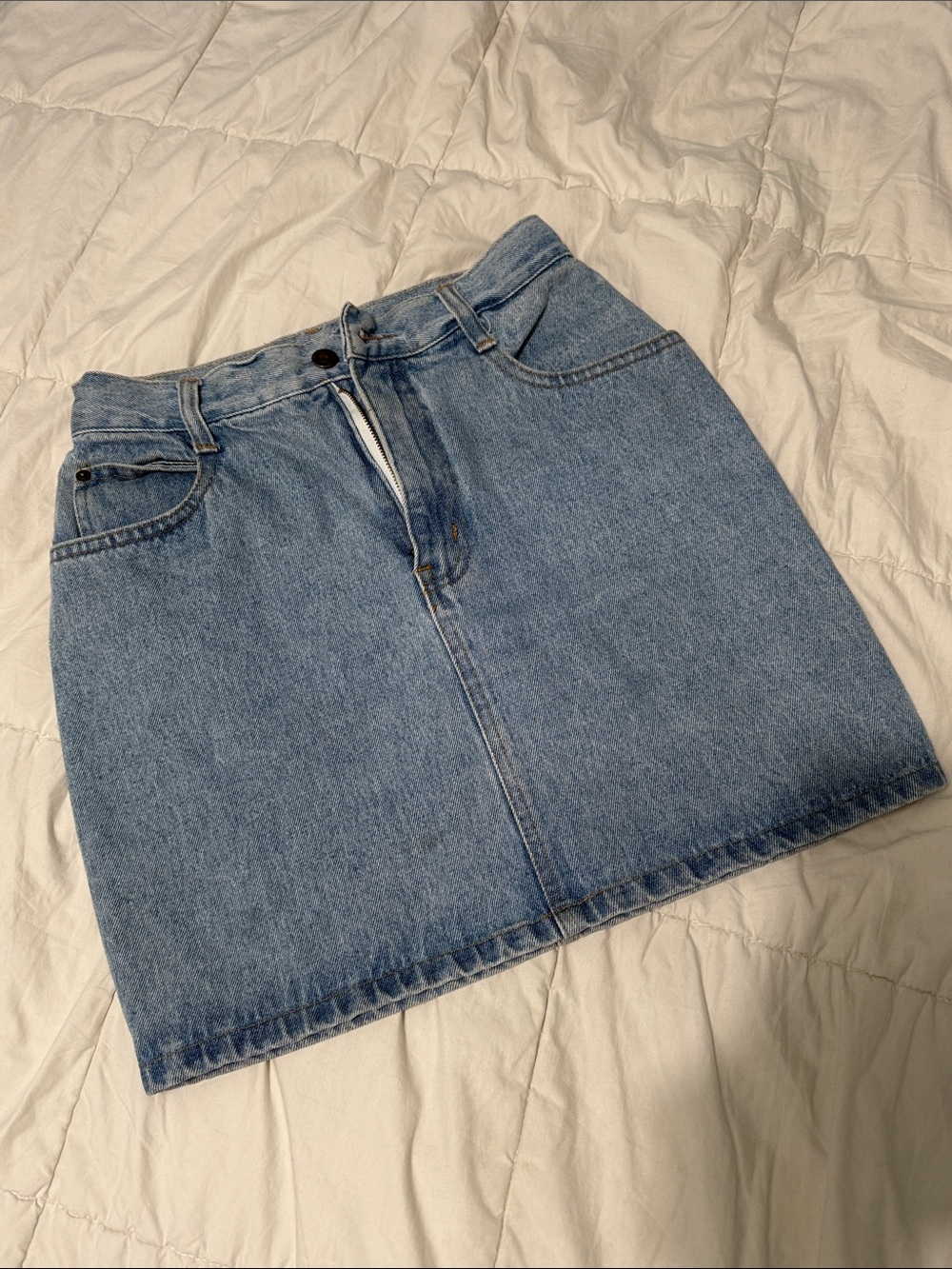 Vintage Light Blue Denim Mini Skirt